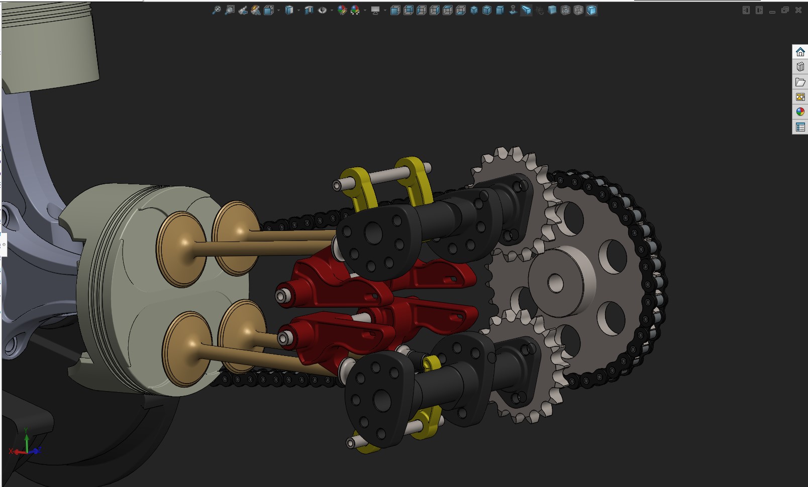 V型双缸摩托车发动机内部结构